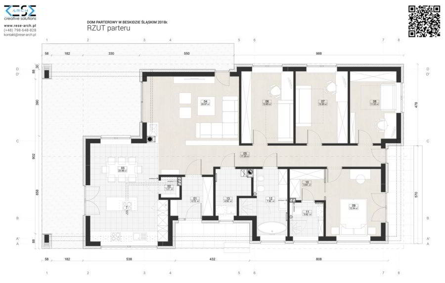 Projekt Indywidualny Rzut Domu Parterowego Stodo A Rese Architekci