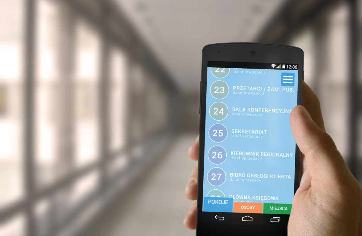 beacon aplikacja projekt graficzny budynek