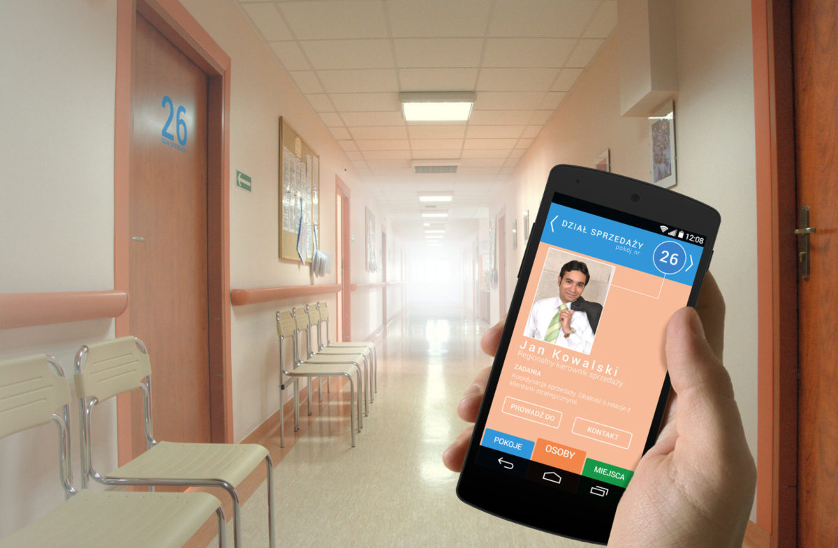 beacon aplikacja projekt graficzny budynek
