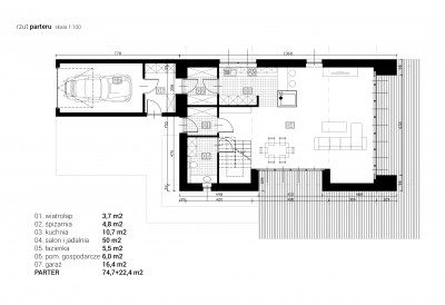 rzut parteru dom jednorodzinny