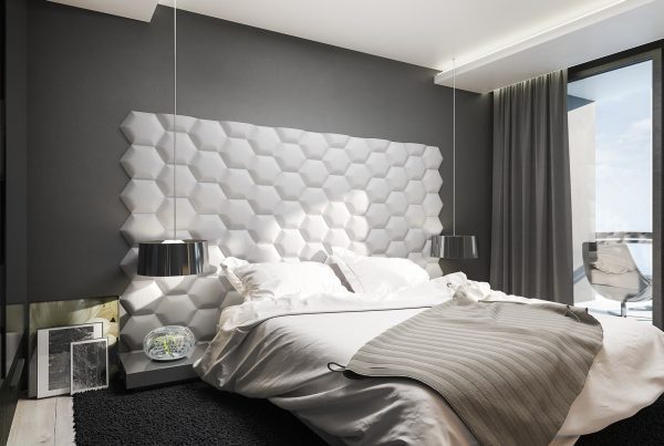 fotorealistyczna wizualizacja architektoniczna nowoczesnej sypialni